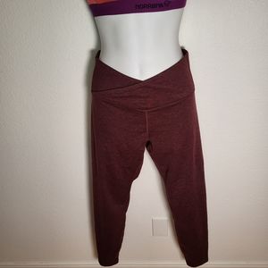 Thrive Society wrap waist 7/8 leggings in Heather Wine